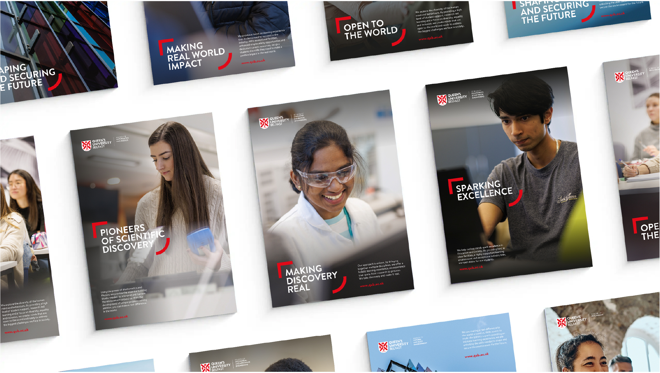 Selected campaign images with updated school branding.
